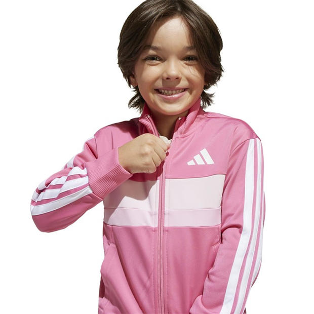 Розово/Бяло - adidas - Seasonal Essentials Tiberio 3-Stripes Tracksuit Infants