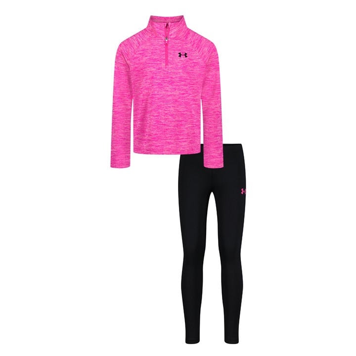 Under Armour Girls Black Kids' Quarter-Zip Poly Tracksuit in Size 5 - 6 Years, Sports Direct