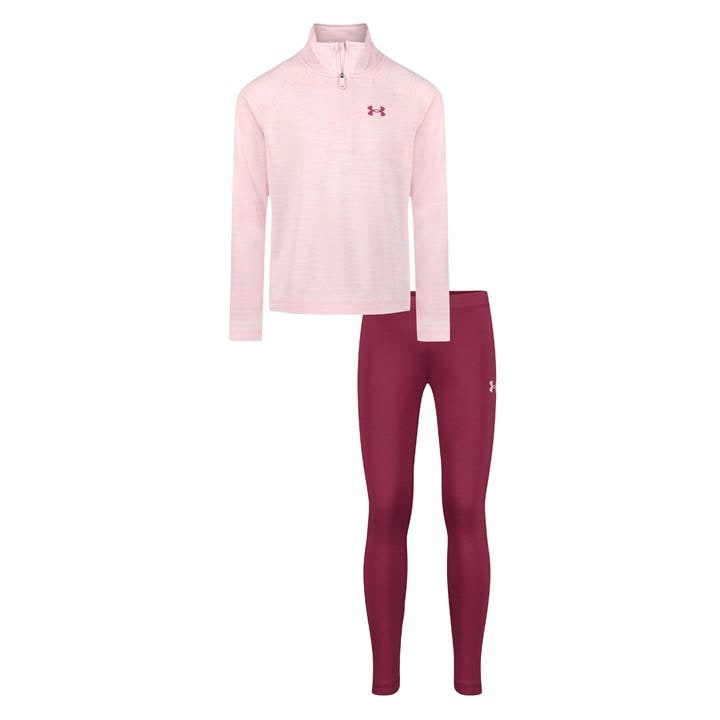 Under Armour Girls Pink Kids' Quarter-Zip Poly Tracksuit in Size 4 - 5 Years, Sports Direct