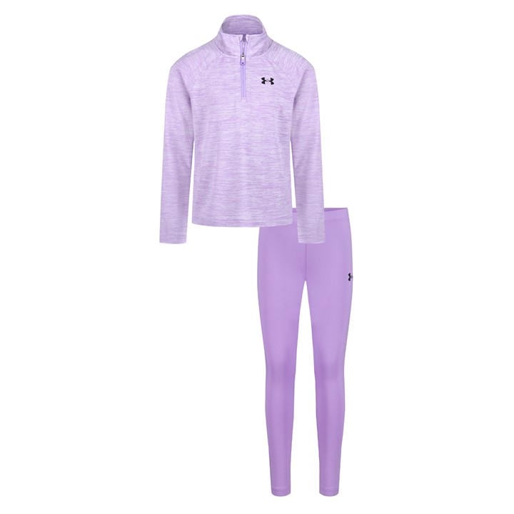 Under Armour Girls Purple Kids' Quarter-Zip Poly Tracksuit in Size 6 - 7 Years, Sports Direct