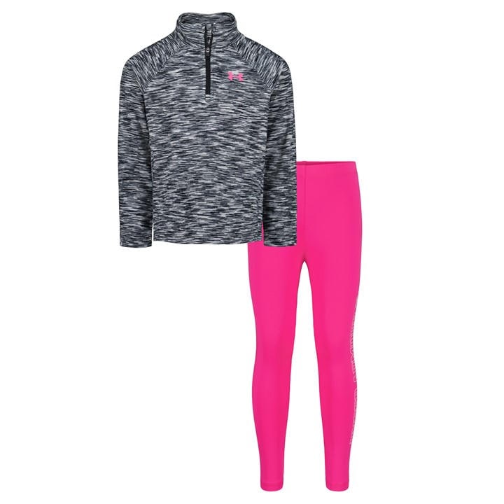 Under Armour Girls Grey Kids' Quarter-Zip Poly Tracksuit in Size 4 - 5 Years, Sports Direct