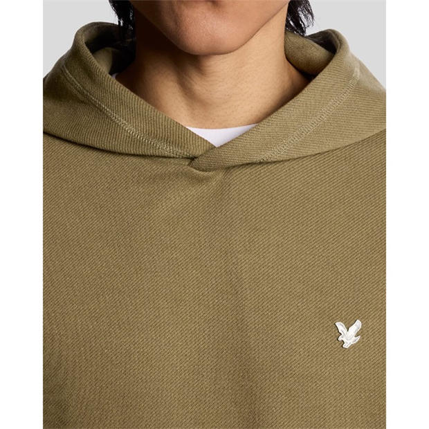Green - Lyle and Scott - Diagonal Weave Hoodie