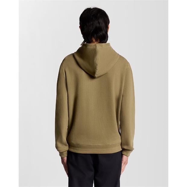 Green - Lyle and Scott - Diagonal Weave Hoodie