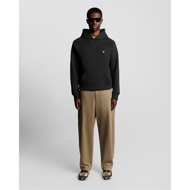Black - Lyle and Scott - Diagonal Weave Hoodie