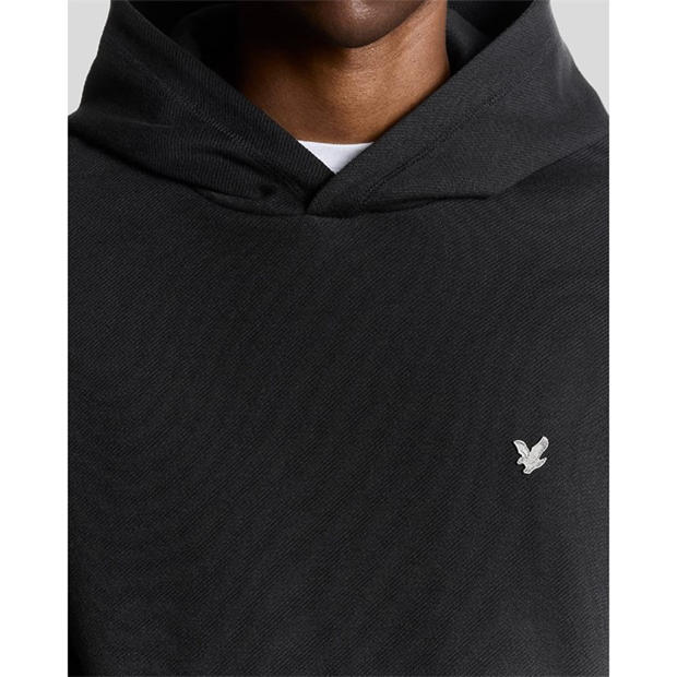 Black - Lyle and Scott - Diagonal Weave Hoodie