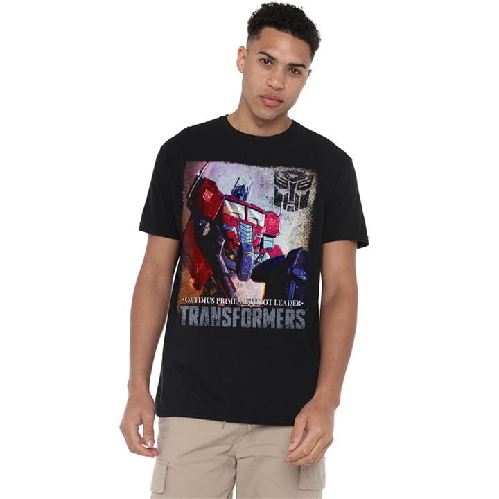 Hasbro Men's Black Transformers Generations Optimus Prime Comic Cover in Size M, Sports Direct