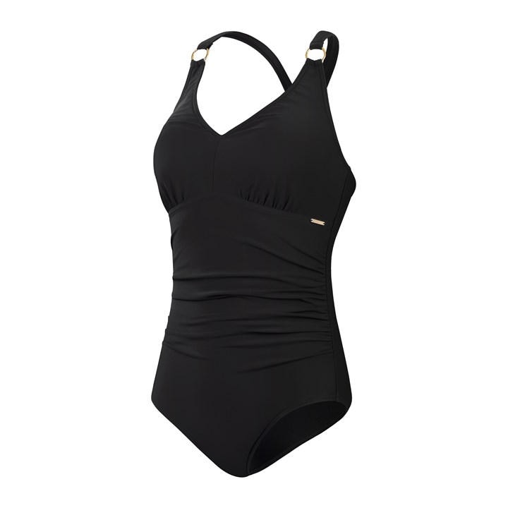 Speedo Women's Black Shaping V Neck 1 Piece in Size 12, Sports Direct