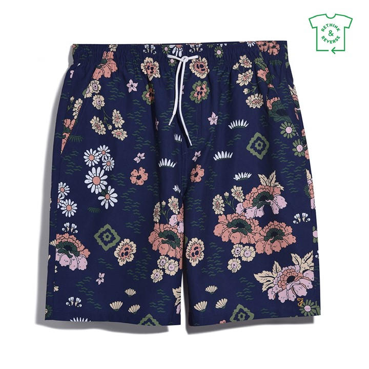 Farah Men' Blue Colbert Floral Swim Shorts in Size S, Sports Direct