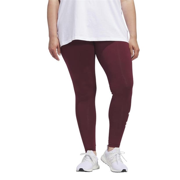 Red - adidas - Linear Leggings (Plus Size)