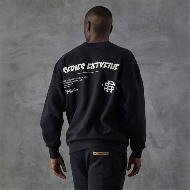 Black - Series 55 - Labach Front Back Logo Crewneck Sweatshirt