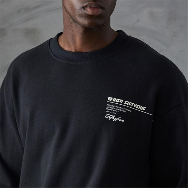 Black - Series 55 - Labach Front Back Logo Crewneck Sweatshirt