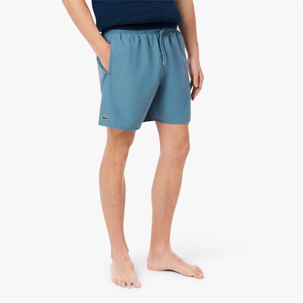 Blue - Lacoste - Mid-Length Monochrome Swim Trunks