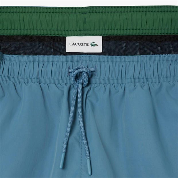 Blue - Lacoste - Mid-Length Monochrome Swim Trunks