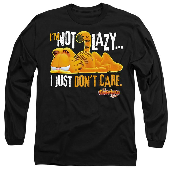 Garfield Men's Black Not Lazy Long Sleeve T-Shirt in Size M, Sports Direct