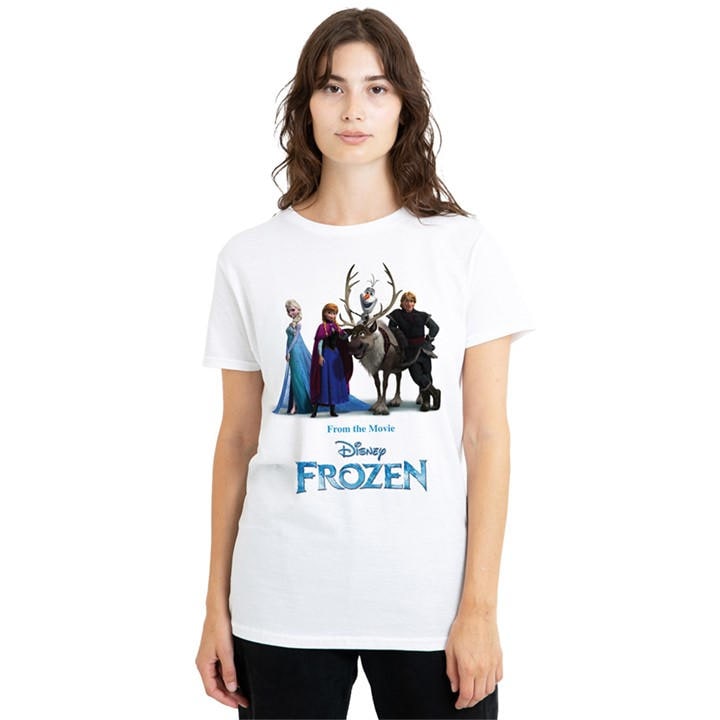 Disney Women's White Frozen Characters T-Shirt in Size XL, Sports Direct