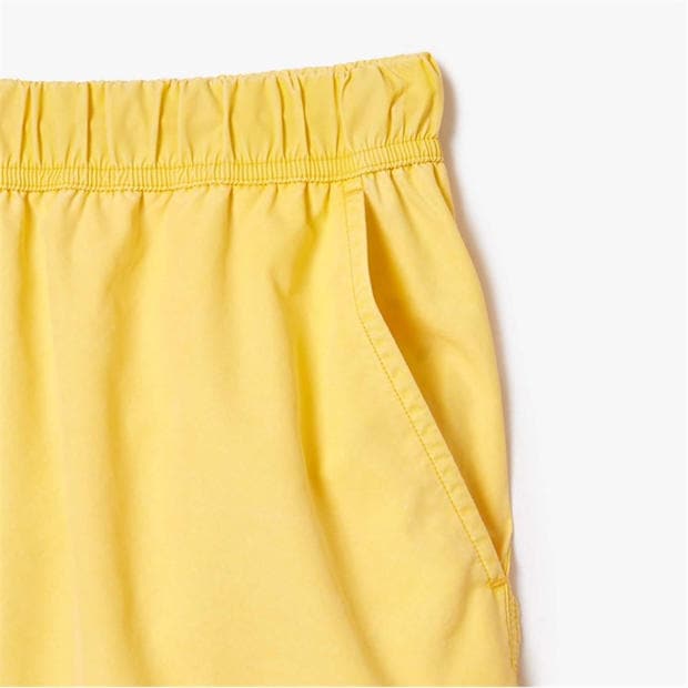 Yellow - Lacoste - Mid Length Washed Effect Swim Trunks