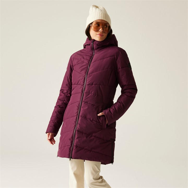 Dare 2B Women's Purple Striking V Ared 15/15 High Warmth Padding Swarovski Crystal Insulated Waterproof Jacket in Size 10, Sports Direct