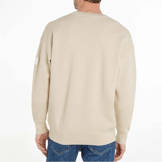 Beige - Calvin Klein - Natural Structure Crewneck Sweater