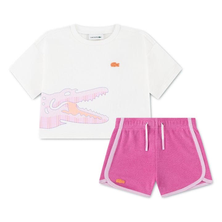 Lacoste Girls Cream Kids' Clothing Set in Size 6 - 12 Months, Sports Direct