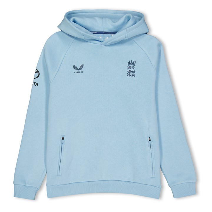 England   Kids  26/27  Cricket Performance Hoodie, Football by Castore in Size 7 - 8 Years, Sports Direct