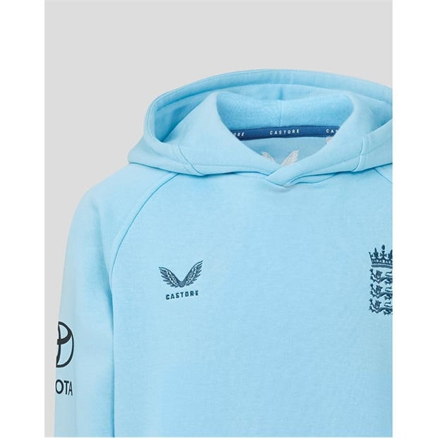 Airy Blue - Castore - Unisex Kids 26/27 England Cricket Performance Hoodie
