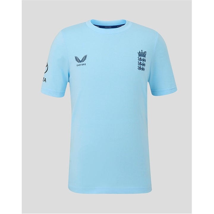 England   Kids  26/27  Cricket Crew Neck T-Shirt, Football by Castore in Size 11 - 12 Years, Sports Direct
