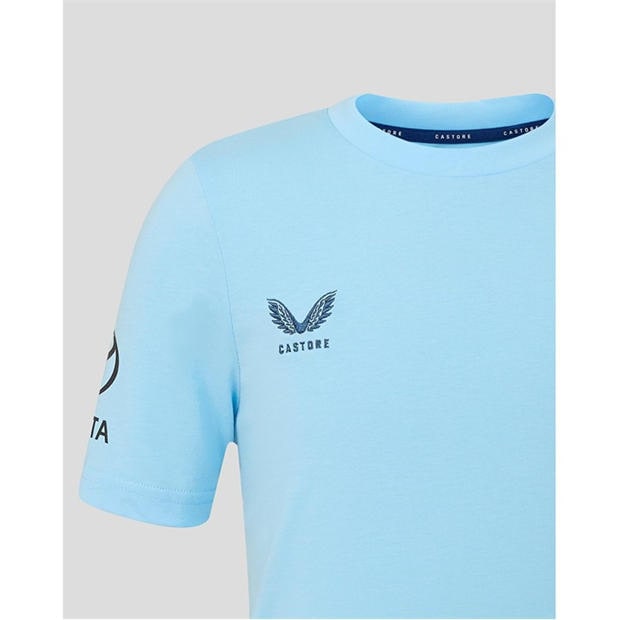 Airy Blue - Castore - Unisex Kids 26/27 England Cricket Crew Neck T-Shirt
