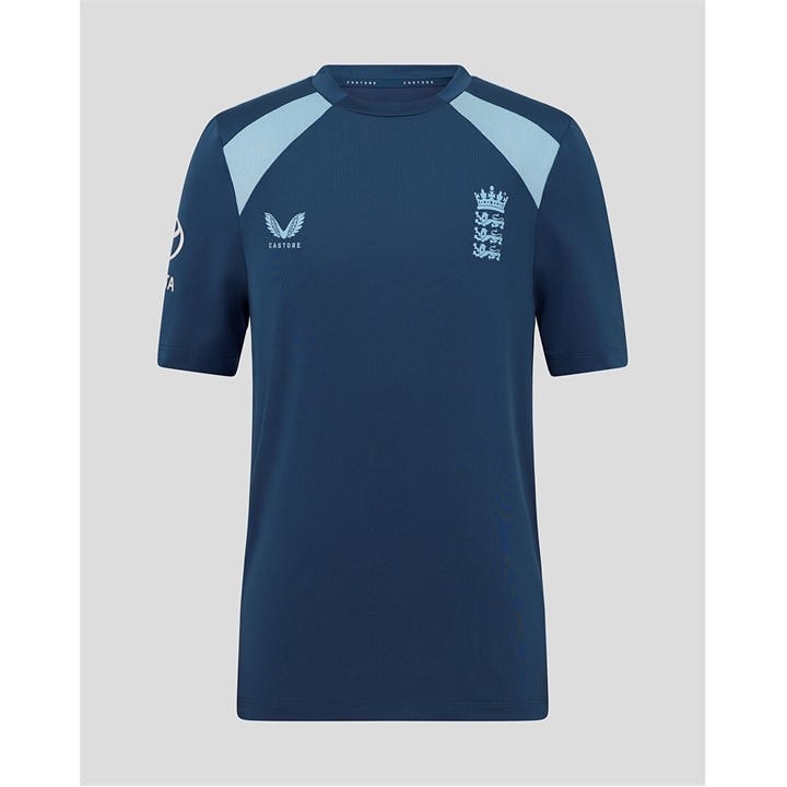 England   Kids  26/27  Cricket Short Sleeve Performance T-Shirt, Football by Castore in Size 13 - 14 Years, Sports Direct