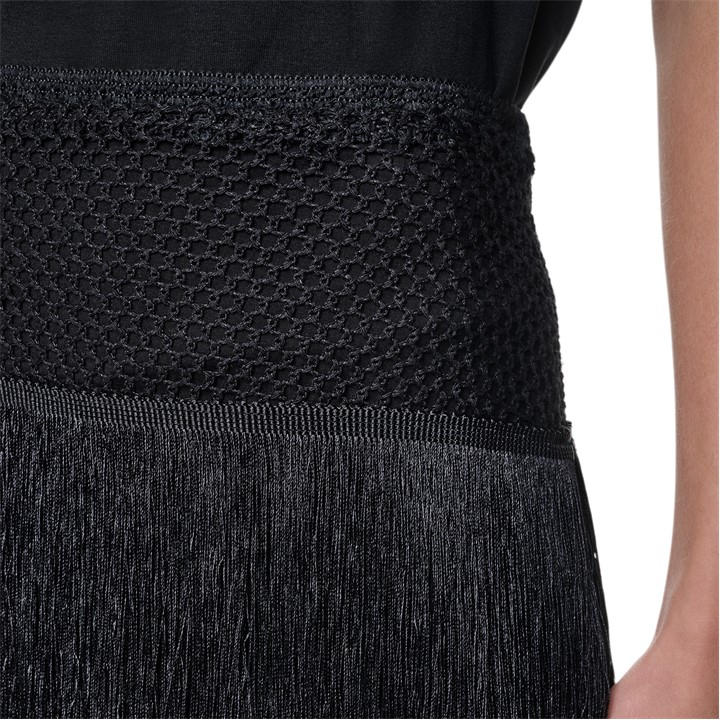 Dkny Women's Black Fringe Mini Skirt in Size 8, Sports Direct