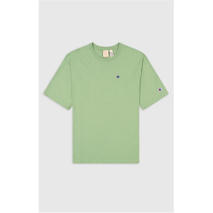 Champion Men's Green Reverse Weave Box Fit T-Shirt in Size XS, Sports Direct