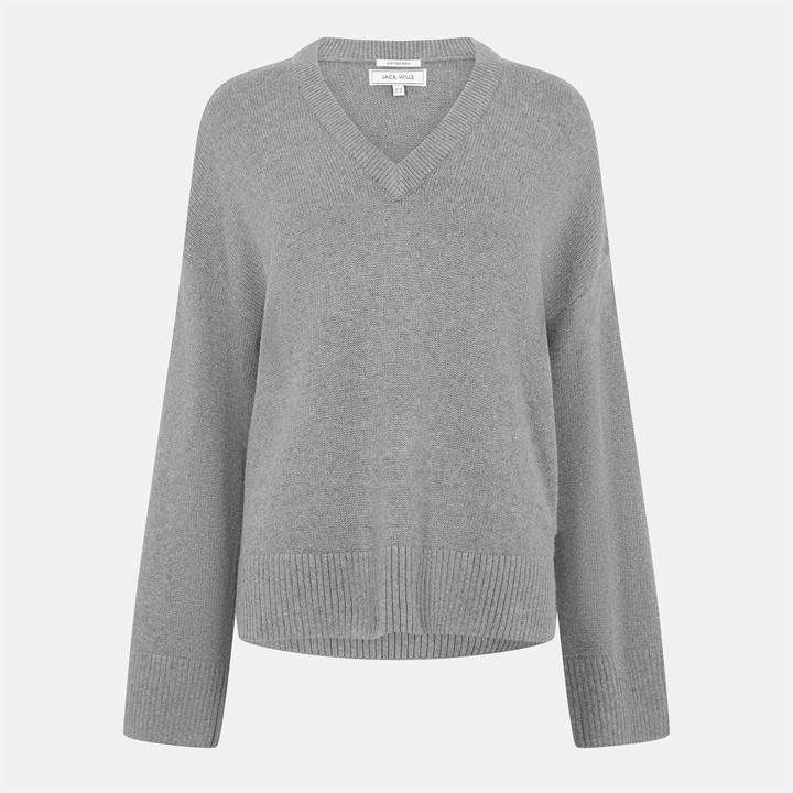 Jack Wills Women's Grey Vintv Crew Neck Jumper in Size 8, Sports Direct