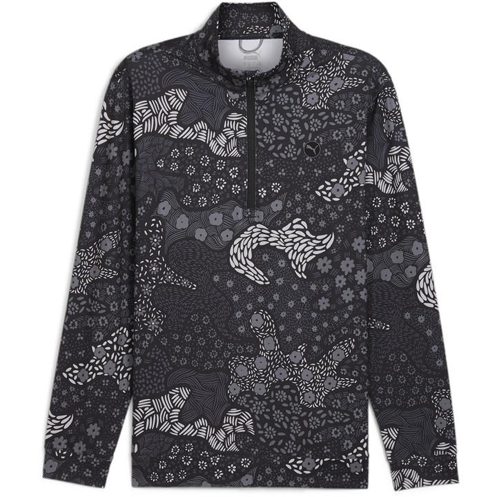 Puma Men's  Camo Quarter Zip Long Sleeve T-Shirt in Size XL, Sports Direct