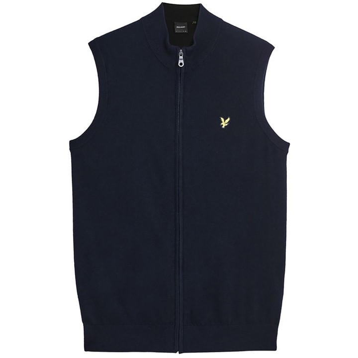 Lyle And Scott Men's Blue Zipped Knitted Sweater Vest in Size L, Sports Direct
