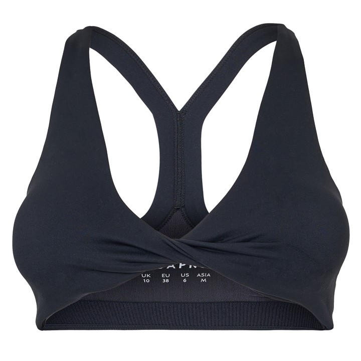 Usa Pro Women's Black The Usa Twist Bra in Size 10, Sports Direct