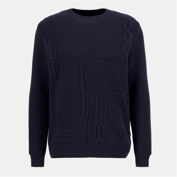 Barbour Men's Blue Casey Cable-Knit Jumper in Size 2XL, Sports Direct