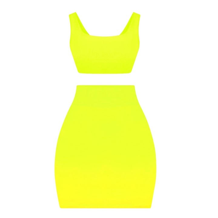 Honeyz Women's Yellow Bandage Bodycon Skirt in Size 12, Sports Direct