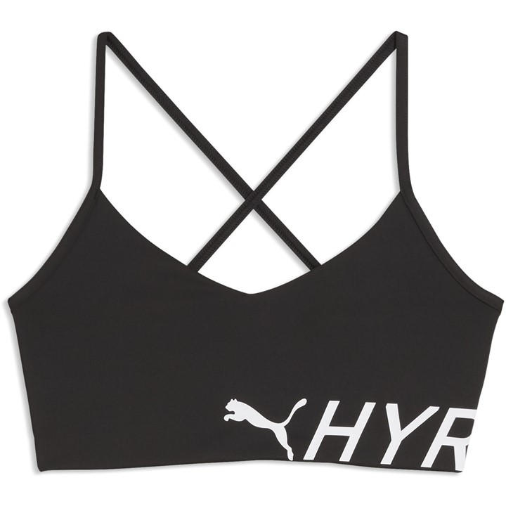 Puma Women's Black Hyrox Non-Wired Medium Impact Sports Bra in Size 10, Sports Direct