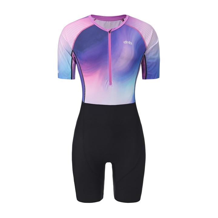 Dhb Women's Pink Half Zip Short Sleeve Triathlon Suit in Size 12, Sports Direct