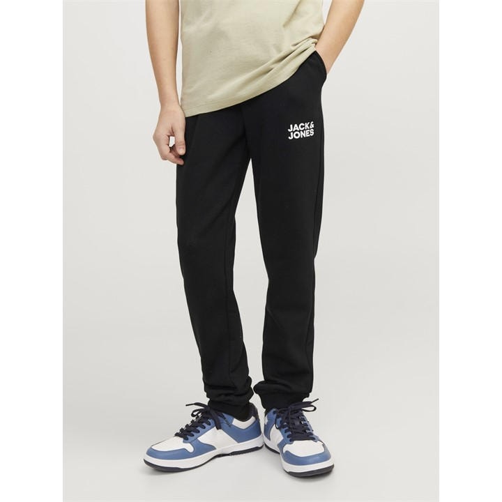 Jack And Jones Boys Black Kids' Gordon Closed Hem Fleece Joggers in Size 5 - 6 Years, Sports Direct