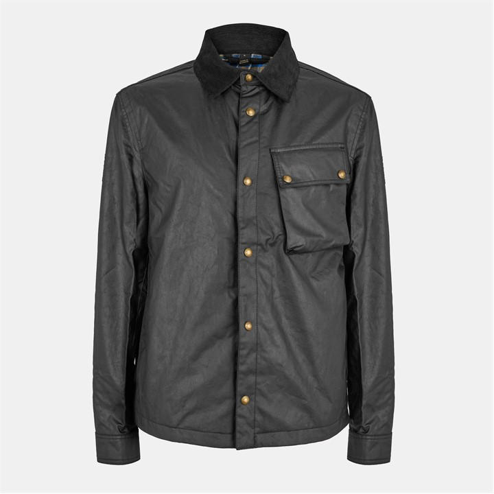 Belstaff Men's Black Weather Resistant Wax Jacket in Size M, Sports Direct