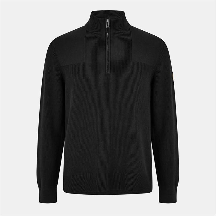 Belstaff Men's Black Crew Neck Jumper in Size L, Sports Direct
