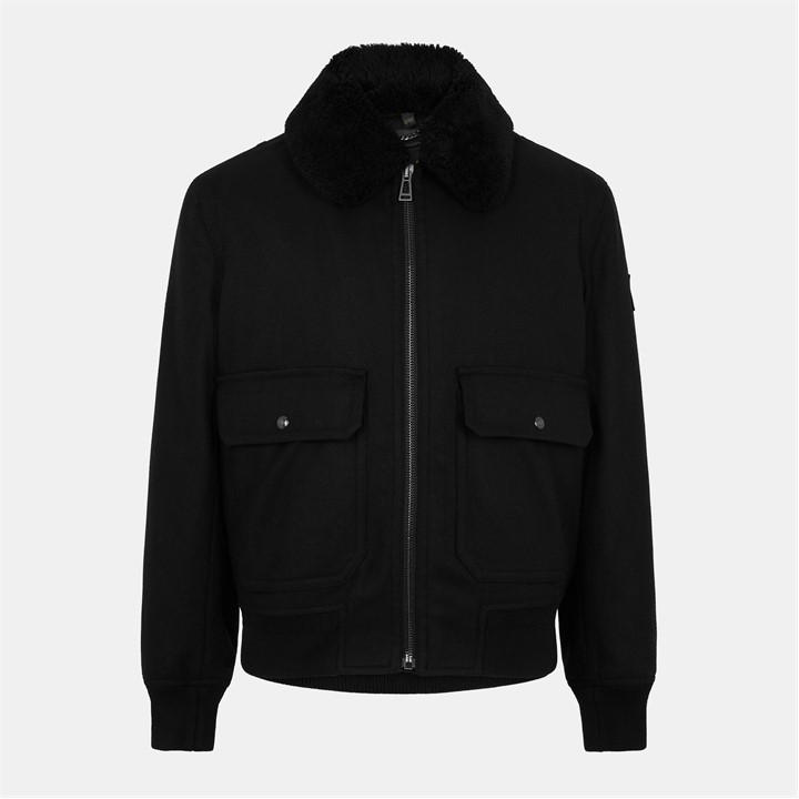 Belstaff Men's Black Welder Heritage-Inspired Aviator Jacket in Size M, Sports Direct
