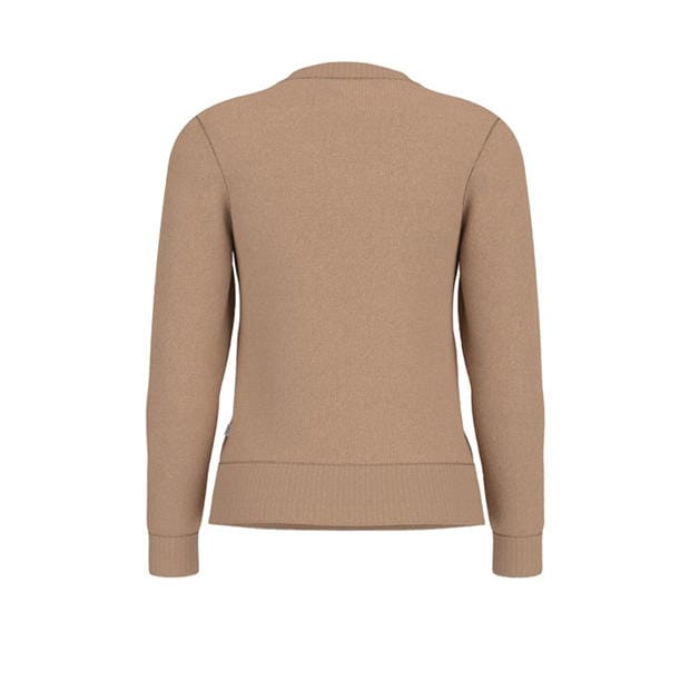 Brown Oatmeal - Guess - Women's Intarsia Knitted Crew Neck Jumper