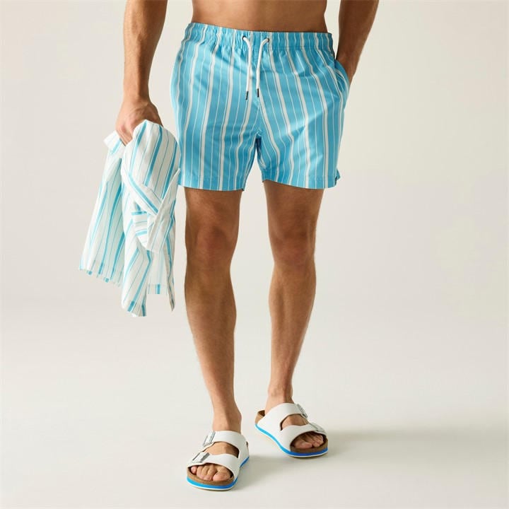 Regatta Men's Ndcbl/Whtstp Loras Swimming Shorts in Size L, Sports Direct