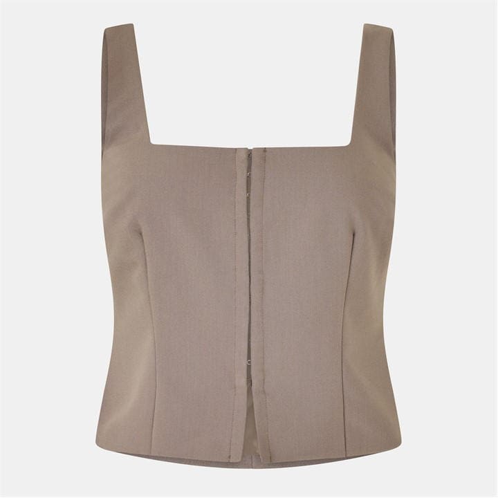 Jack Wills Women's Brown Pinstripe Corset Top in Size 8, Sports Direct