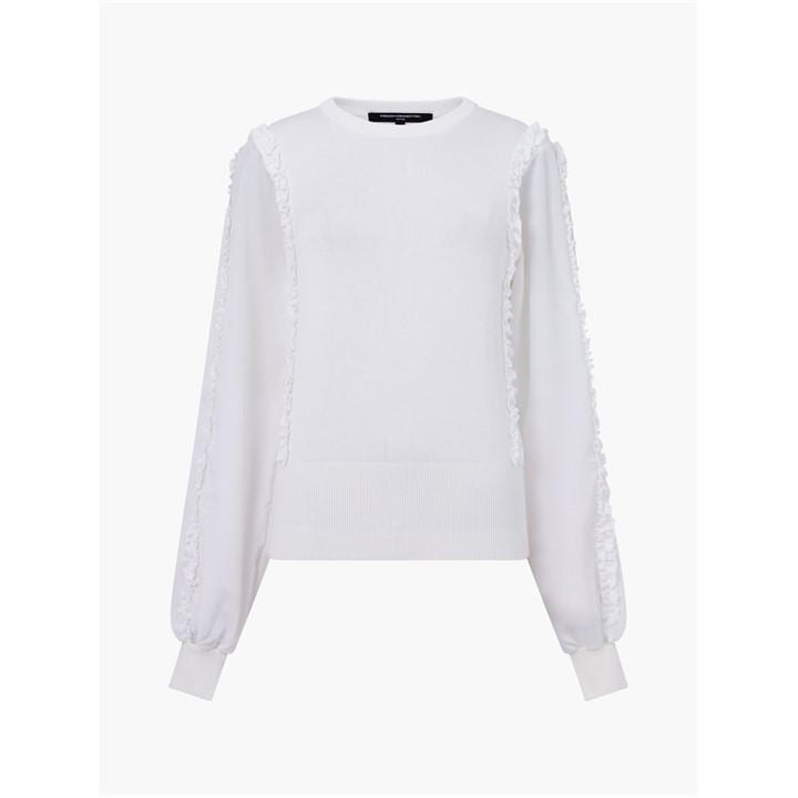 French Connection Women's White Fc Krista Crew Neck Jumper in Size 14, Sports Direct