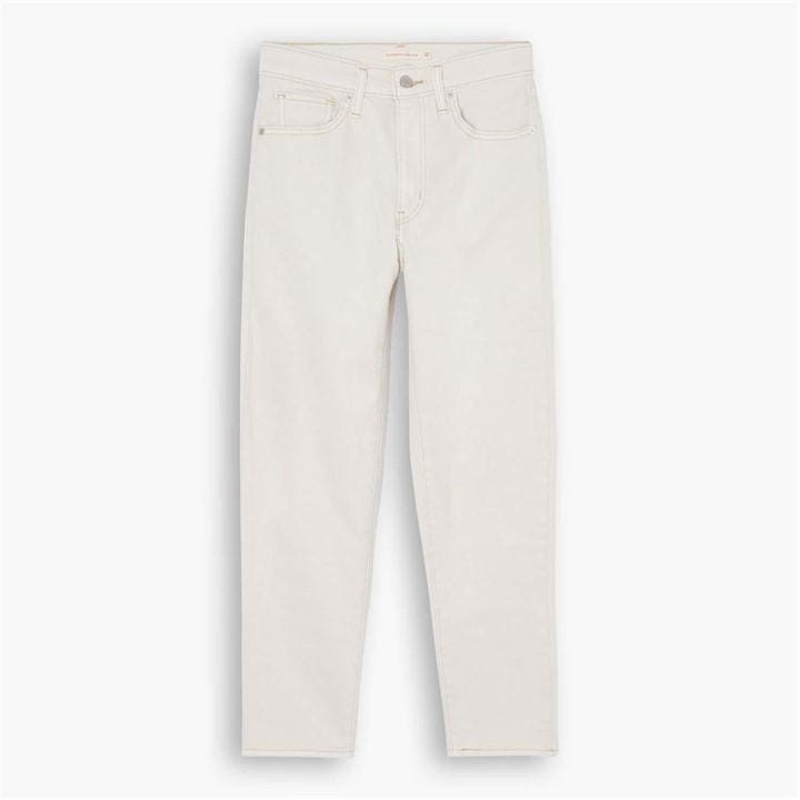 Levis Women's White High Waisted Mom Bootcut Jeans in Size 28 S, Sports Direct