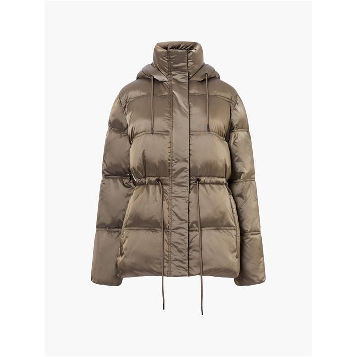 French Connection Women's Beige Fc Kendra Puff Short Puffer Jacket in Size 16, Sports Direct