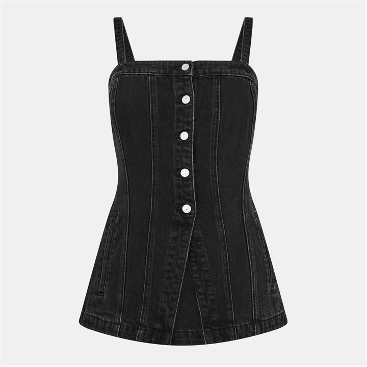 Levis Women's Black Corset Top in Size 10, Sports Direct