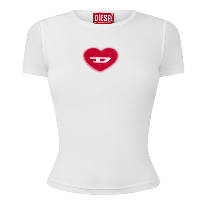 Diesel Women's White Baby Tees in Size 8, Sports Direct